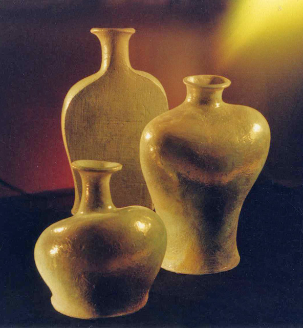 Декоративні вази. 1996. Шамот, ліплення, полива